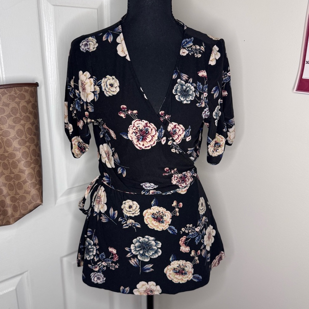 Floral Wrap Top